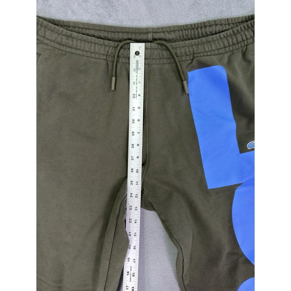 Lacoste Sweatpants Mens 2XL Green Blue Taper CONTRAST LETTERING Drawstring
